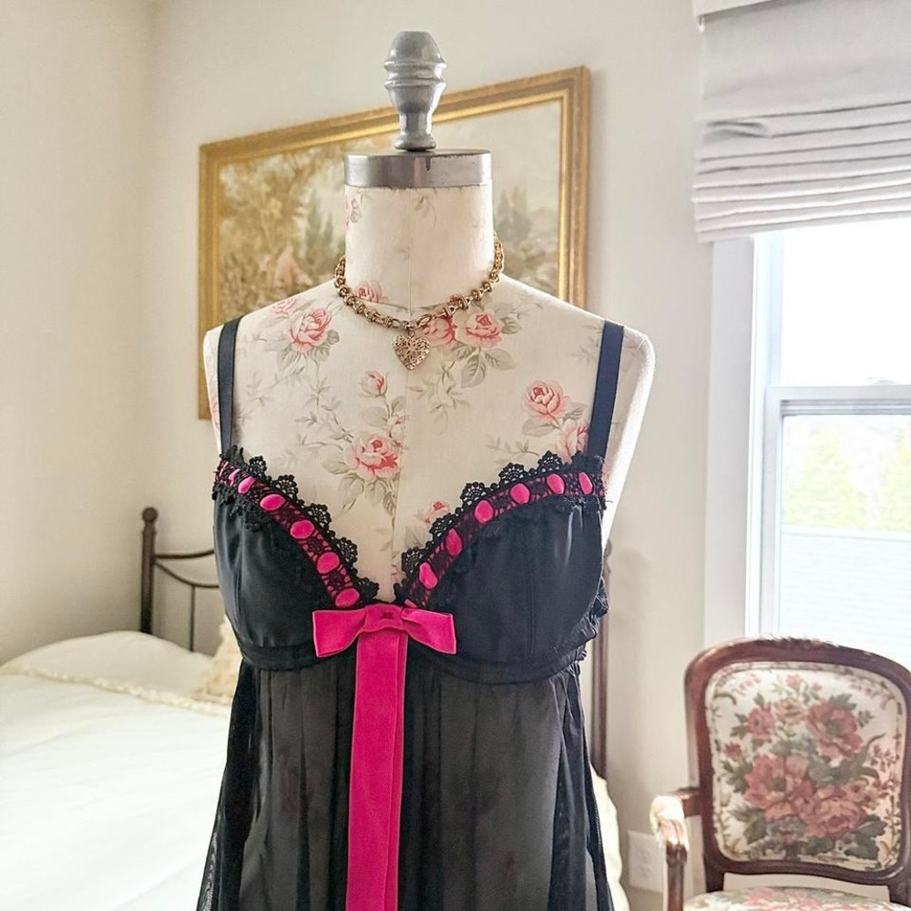 Y2K black babydoll dress Midnight Grace size 32D - Picture 2 of 5
